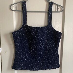 Madewell Dark Blue Smocked Camisole